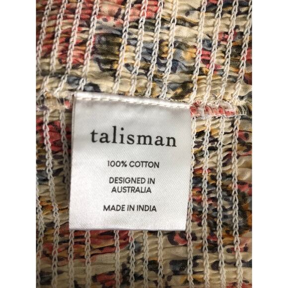 Talisman Women's Small Square Neck Firelight Cropped Smocked Top NEW - Picture 7 of 10